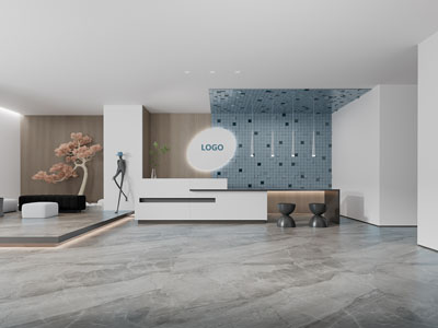 新中式大堂前台接待区