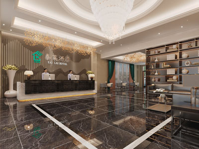 现代酒店大堂前台接待区