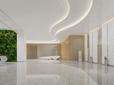 现在大堂前台接待区