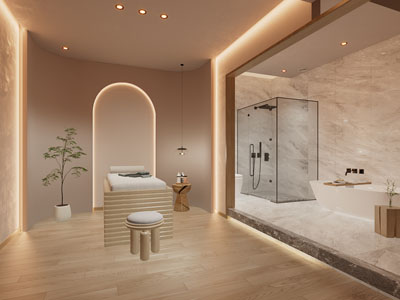 侘寂风汗蒸桑拿洗浴中心3d模型 侘寂风汗蒸桑拿洗浴中心