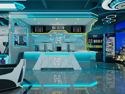 后现代俱乐部大堂前台接待区