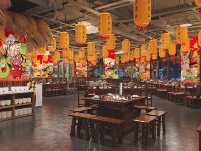 中式民宿饭店餐馆就餐区