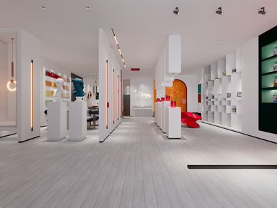 现代轻奢美容院大堂前台接待区