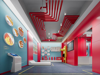 后现代消防设备宣传展厅展览