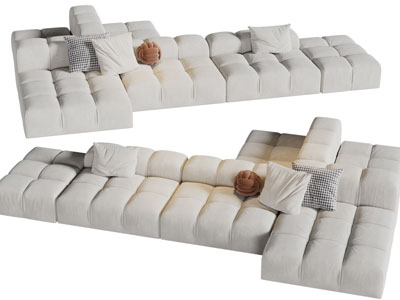 现代布艺多人沙发3d模型 现代布艺多人沙发