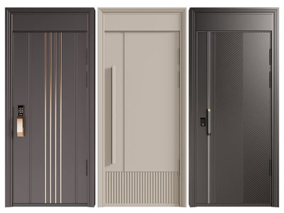 现代密码锁入户平开门