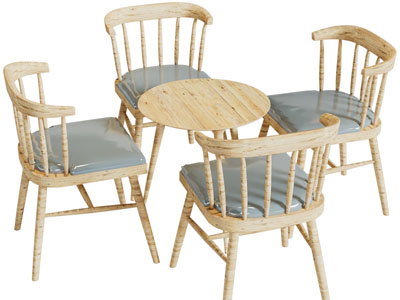 北欧实木休闲餐桌椅组合