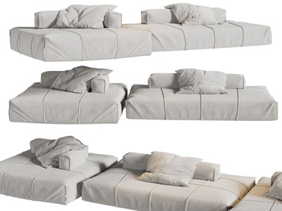 现代布艺多人沙发3d模型 现代布艺多人沙发