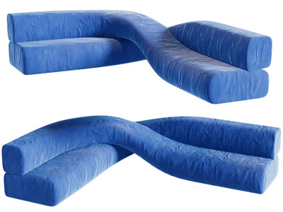 后现代异形多人沙发3d模型 后现代异形多人沙发