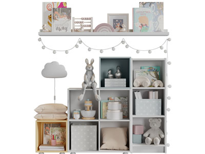 现代儿童收纳装饰柜