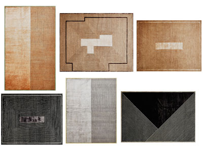 现代长方形地毯3d模型 现代长方形地毯