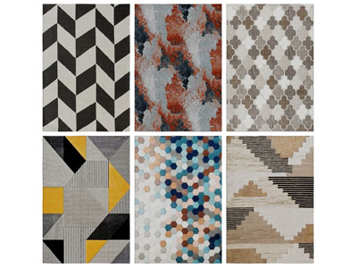 现代长方形地毯3d模型 现代长方形地毯