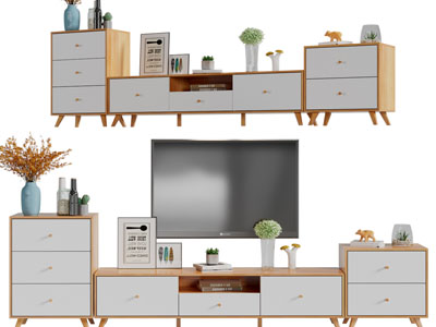 北欧实木电视柜