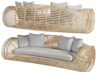 东南亚镂空多人沙发3d模型 东南亚镂空多人沙发