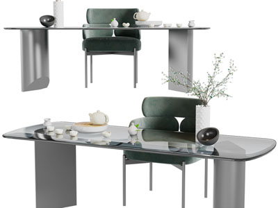 新中式茶桌、茶具杯子