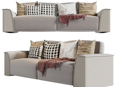 现代双人沙发3d模型 现代双人沙发