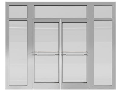 现代办公玻璃大门