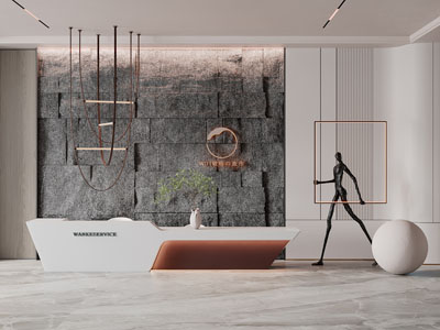 现代轻奢大堂前台接待区