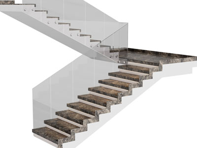 现代玻璃扶手旋转楼梯3d模型 现代玻璃扶手旋转楼梯