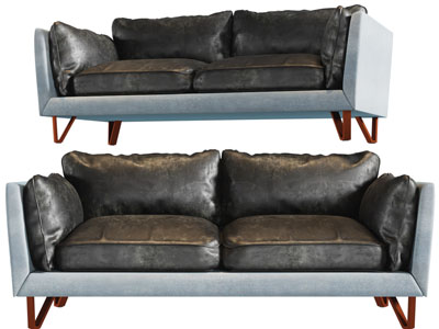 后现代双人沙发3d模型 后现代双人沙发