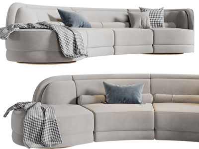 现代多人沙发3d模型 现代多人沙发