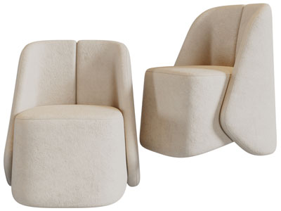 侘寂风单人沙发3d模型 侘寂风单人沙发