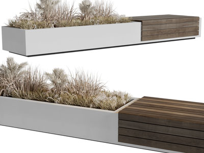 现代户外花坛公共凳子