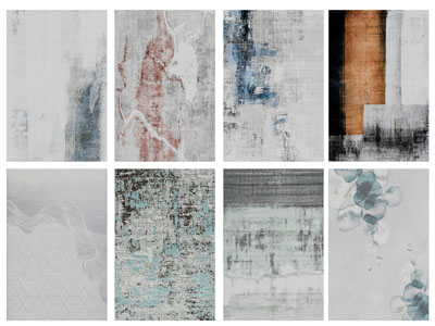 新中式长方形地毯3d模型 新中式长方形地毯