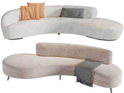 现代弧形多人沙发3d模型 现代弧形多人沙发