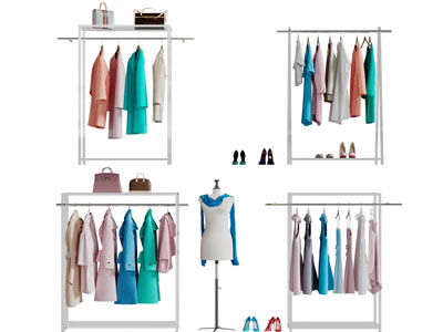 现代服装展示衣架3d模型 现代服装展示衣架