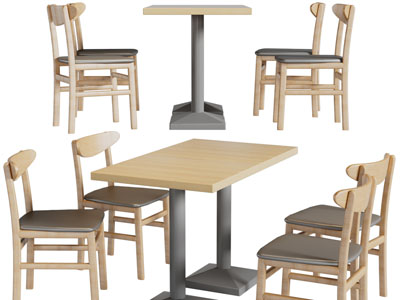 工业风实木餐桌椅组合