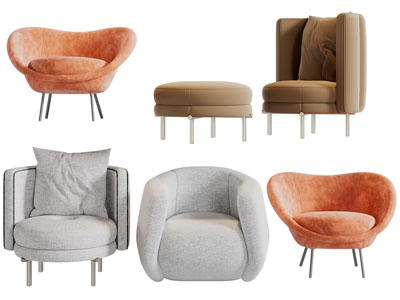 现代单人沙发3d模型 现代单人沙发