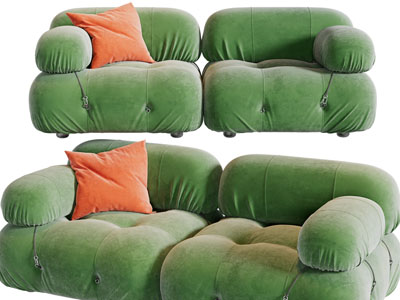 现代布艺双人沙发3d模型 现代布艺双人沙发