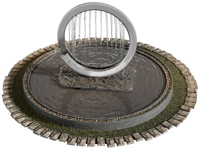 现代喷泉水景景观园艺小品