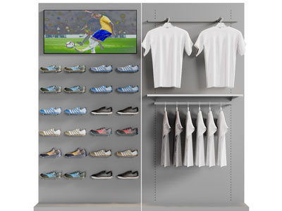 现代鞋子、服装展柜