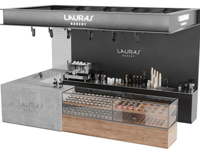 现代咖啡厅吧台、前台