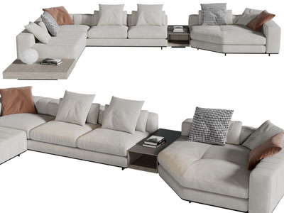 现代布艺多人沙发3d模型 现代布艺多人沙发