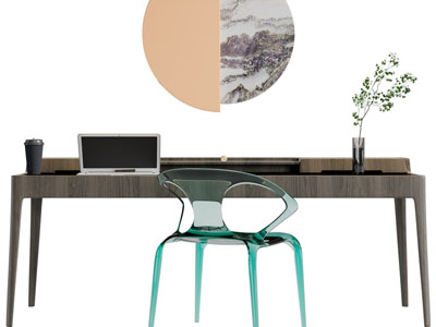 新中式书桌椅组合