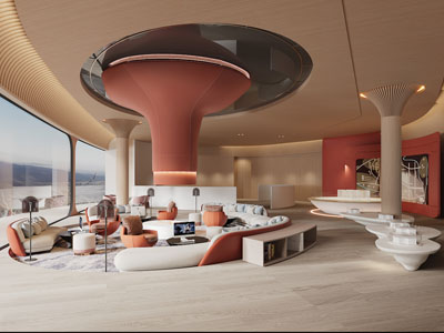 现代售楼处大堂前台接待区