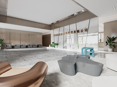 现代公司大堂前台接待区