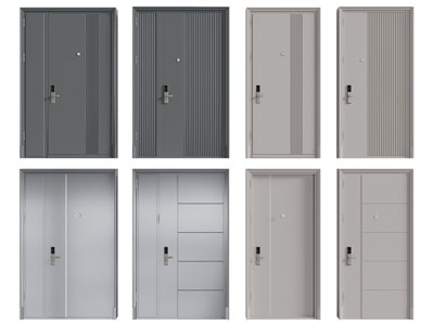 现代子母入户平开门