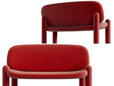 现代红色双人沙发3d模型 现代红色双人沙发