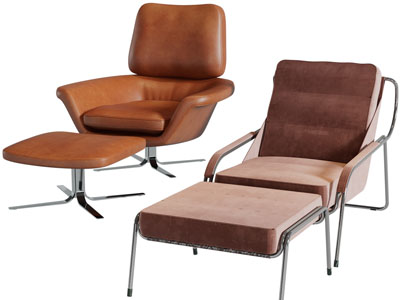 现代躺椅、脚踏