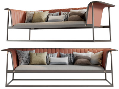 现代多人沙发3d模型 现代多人沙发