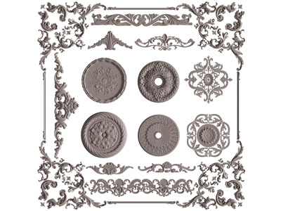 法式雕花、灯盘和线条