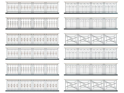 现代铁艺栏杆、护栏和围栏