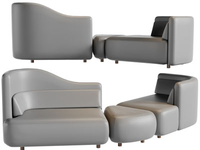 后现代多人沙发3d模型 后现代多人沙发