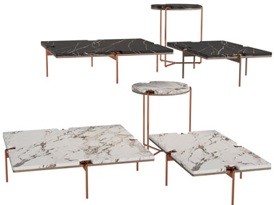 现代大理石茶几3d模型 现代大理石茶几