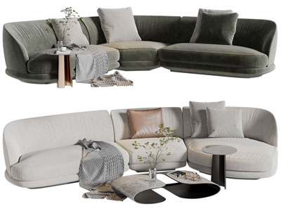 现代弧形多人沙发3d模型 现代弧形多人沙发