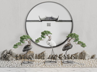 中式景观墙、石头园艺小品
